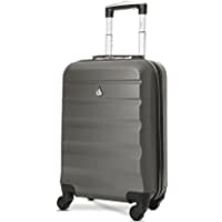 Aerolite ABS Maleta Equipaje de mano cabina rígida ligera con 4 ruedas- 55cm- Gris oscuro